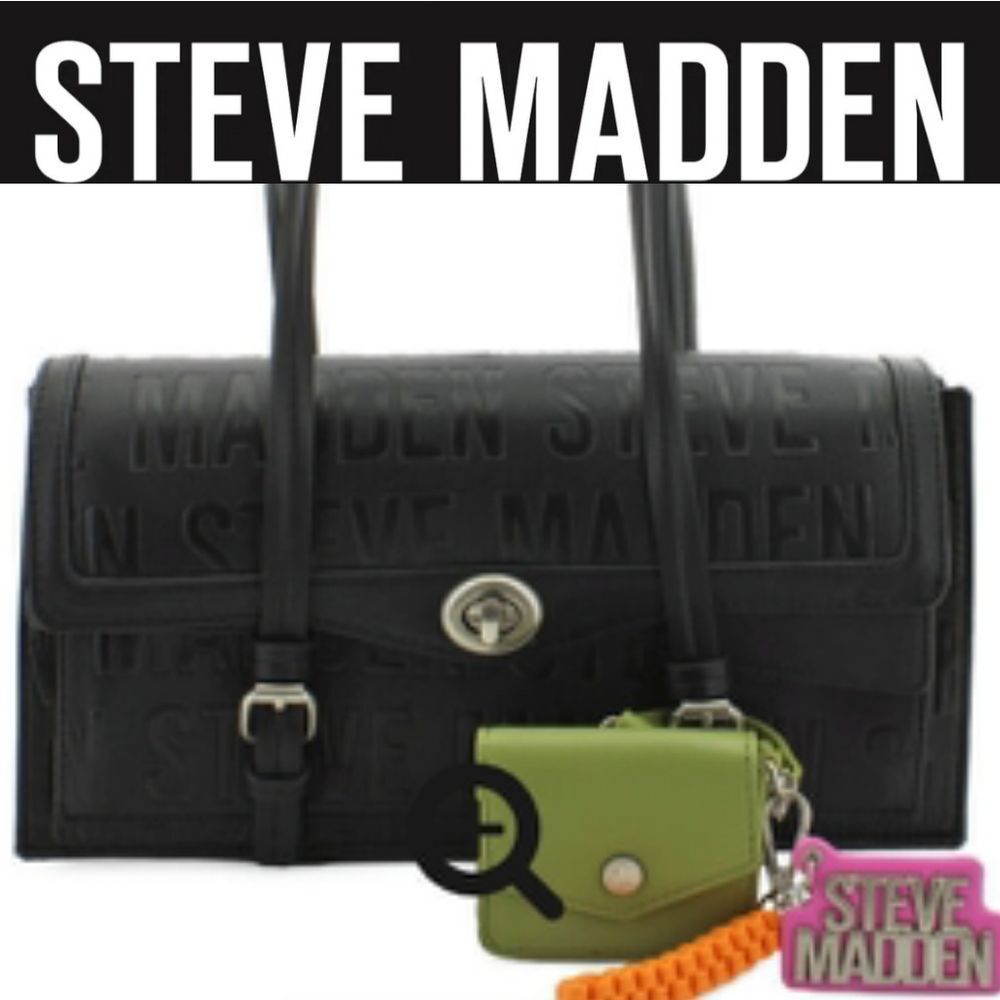 Steve Madden BClarice Logo Shoulder Bag-‎ Black